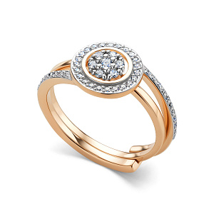 Кольцо с бриллиантом АЛЬКОР 16670-100