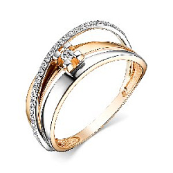 Кольцо с бриллиантом АЛЬКОР 15539-100