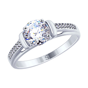 Кольцо помолвочное из серебра SOKOLOV 94012692