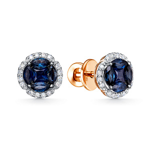 Серьги пуссеты с бриллиантом Klondike 07-00894-01-011-01-01