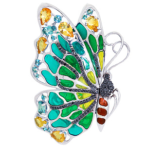 Брошь с бриллиантом Бриллианты Костромы 05-0032