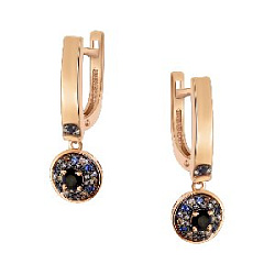 Серьги с бриллиантом АЛЬКОР 25754-170