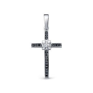 Подвеска крест с бриллиантом ЛЕТО 554-3204