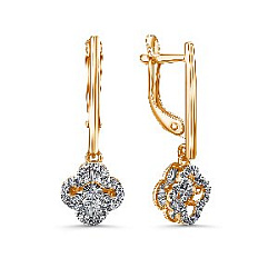 Серьги с бриллиантом ZOLOTYE UZORY 01-52-0293-00