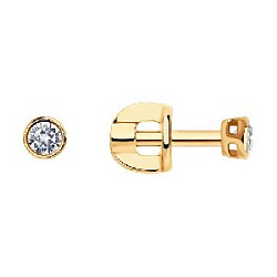 Серьги пуссеты с бриллиантом SOKOLOV 1021816 №24 49