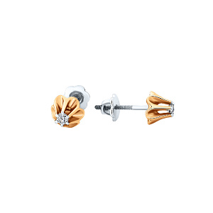 Серьги пуссеты с бриллиантом Бриант ER3068D