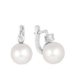 Серьги с бриллиантом ГАЛЕРЕЯ ЭКСКЛЮЗИВА 4570125 Ж