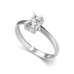 Кольцо с бриллиантом АЛЬКОР 16744-200