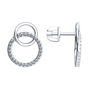 Серьги пуссеты из серебра SOKOLOV 94025842