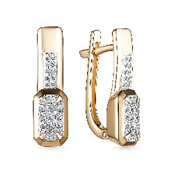 Серьги с бриллиантом АЛЬКОР 25743-100