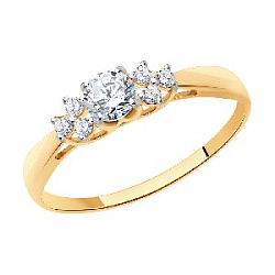 Кольцо помолвочное из золота SOKOLOV 019150