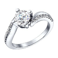 Кольцо помолвочное из серебра SOKOLOV 94010495