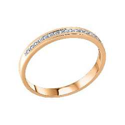 Кольцо обручальное с бриллиантом из красного золота ГАЛЕРЕЯ ЭКСКЛЮЗИВА 3516002