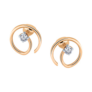 Серьги пуссеты с бриллиантом АРИНА 1048852-11240