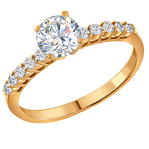 Кольцо помолвочное из серебра SOKOLOV 93010036