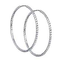 Серьги кольца из серебра SOKOLOV 94140016