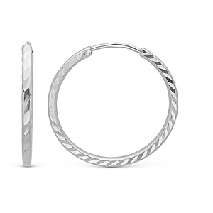 Серьги кольца из серебра Сильвер Лайн с721ар