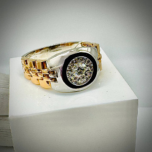 Кольцо мужское с бриллиантом ГАЛЕРЕЯ ЭКСКЛЮЗИВА 4514300