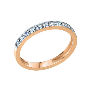 Кольцо обручальное с бриллиантом из красного золота ГАЛЕРЕЯ ЭКСКЛЮЗИВА 3516001