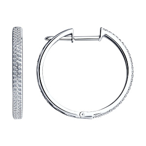 Серьги кольца с бриллиантом SOKOLOV 1020553