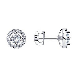 Серьги пуссеты из серебра SOKOLOV 94024436