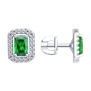 Серьги пуссеты из серебра SOKOLOV 94027037