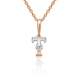 Подвеска буквы из золота Платина 03-3119-Т-501-1111-38