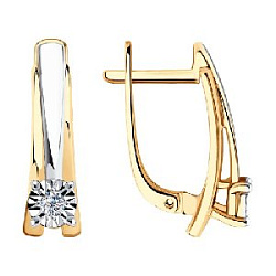 Серьги с бриллиантом SOKOLOV 1021073 №24 459