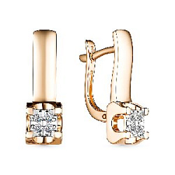 Серьги с бриллиантом АЛЬКОР 25747-100