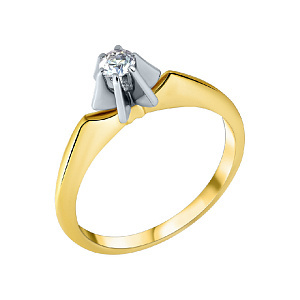 Кольцо помолвочное с бриллиантом 0270