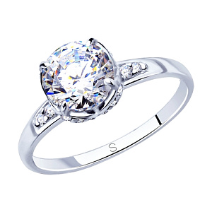 Кольцо помолвочное из серебра SOKOLOV 94012832