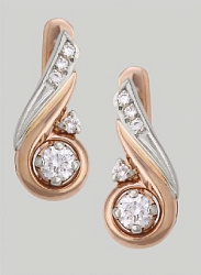 Серьги с бриллиантом МЭЮЗ 35373