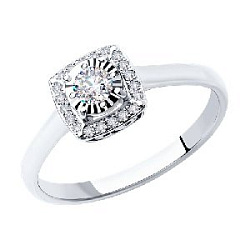 Кольцо помолвочное с бриллиантом SOKOLOV 1011112