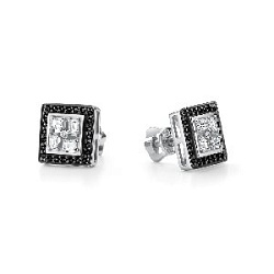 Серьги пуссеты с бриллиантом АЛЬКОР 26002-213
