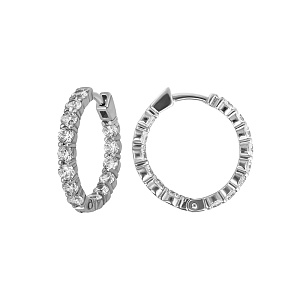 Серьги кольца из серебра СТЕ0701К