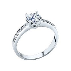 Кольцо помолвочное с бриллиантом ГАЛЕРЕЯ ЭКСКЛЮЗИВА 4510357