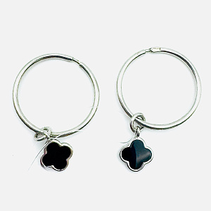 Серьги кольца из серебра 603034ч