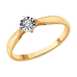 Кольцо помолвочное с бриллиантом SOKOLOV 1011492 №25 1081