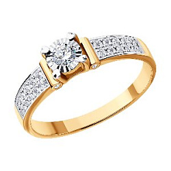 Кольцо помолвочное с бриллиантом SOKOLOV 1011115 №20 512