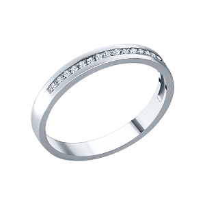 Кольцо обручальное с бриллиантом из белого золота ГАЛЕРЕЯ ЭКСКЛЮЗИВА 4516002
