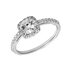 Кольцо помолвочное из серебра КАТ0601К