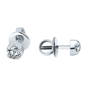 Серьги пуссеты с бриллиантом 4570097
