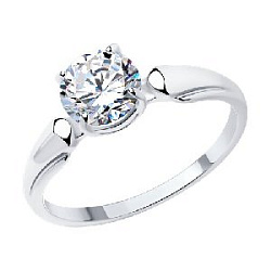 Кольцо помолвочное из серебра SOKOLOV 94013676