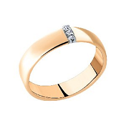 Кольцо обручальное с бриллиантом из красного золота АРИНА 1030781-11140
