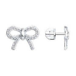 Серьги пуссеты из серебра SOKOLOV 94-122-00100-1