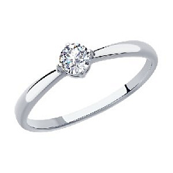 Кольцо помолвочное из серебра SOKOLOV 94012840