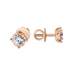 Серьги пуссеты с бриллиантом 3570358d