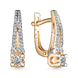 Серьги с бриллиантом АЛЬКОР 25726-100