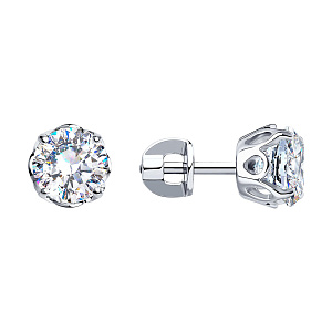 Серьги пуссеты из серебра SOKOLOV 94025228