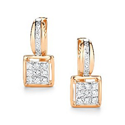 Серьги с бриллиантом АЛЬКОР 26200-100